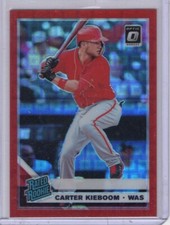 2019 Donruss Optic Red Pandora Prizm 68/99 #92 Carter Kieboom Rated Rookie