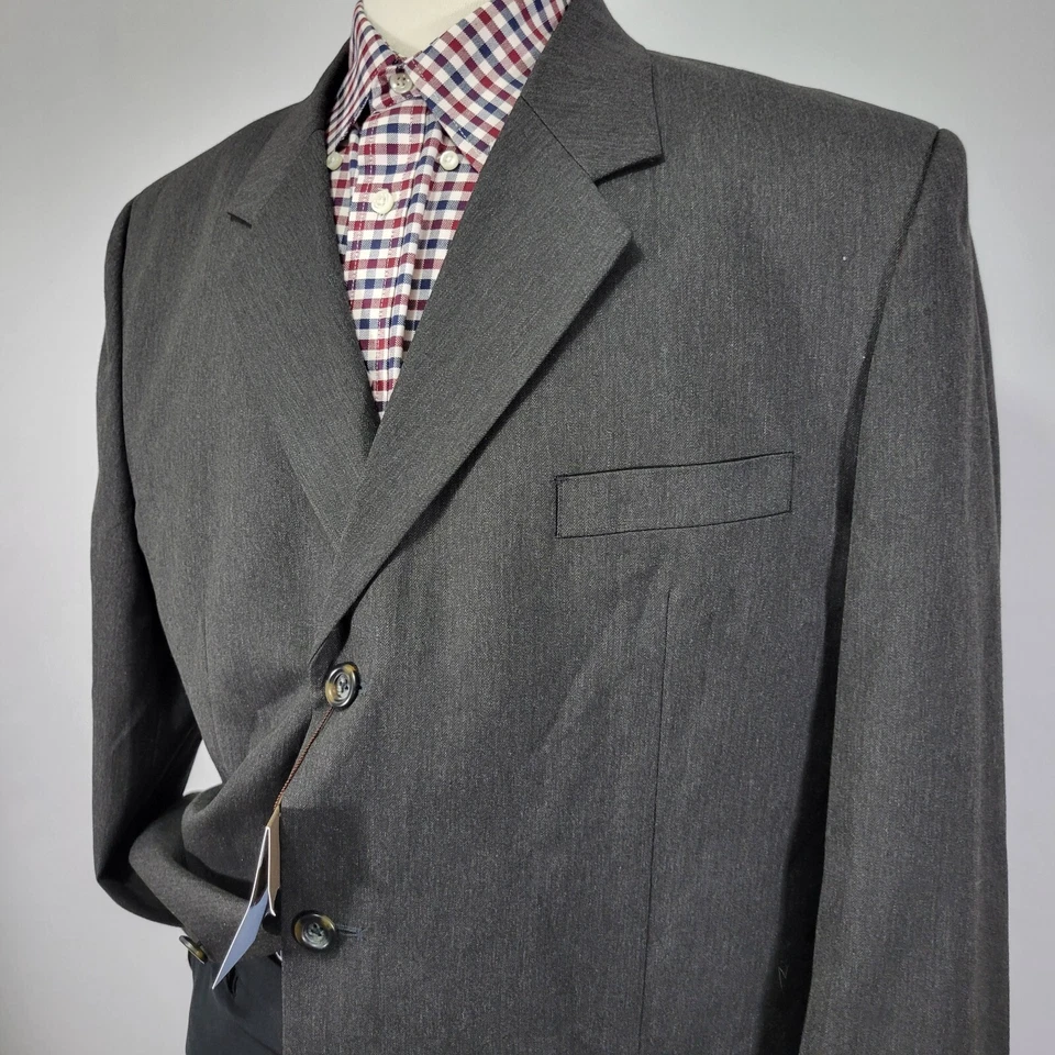 Merona Men's Sport Coat Blazer Two Button Charcoal Gray Herringbone Sz 46R - Image 4 of 4