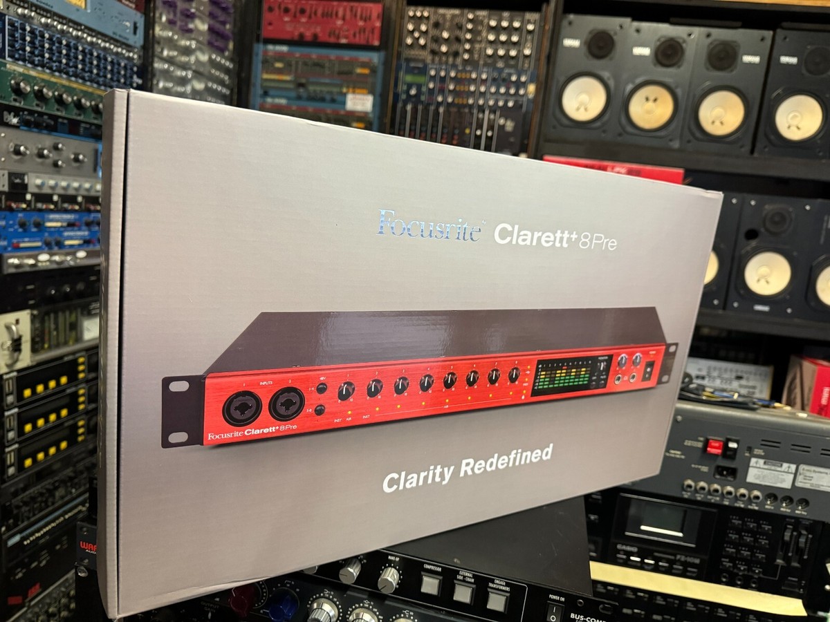 Focusrite Clarett 8+ Pre USB-C Audio Interface 18x20, mic pre in 