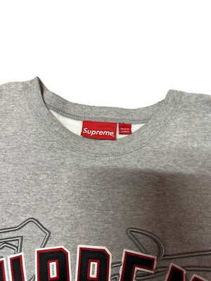 Supreme Kanji Crewneck Heather Grey Long Sleeve Adults Men's