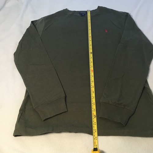 Polo Ralph Lauren Shirt Size XL (18-20) Youth Green Long Sleeve Crew Neck - Picture 7 of 7