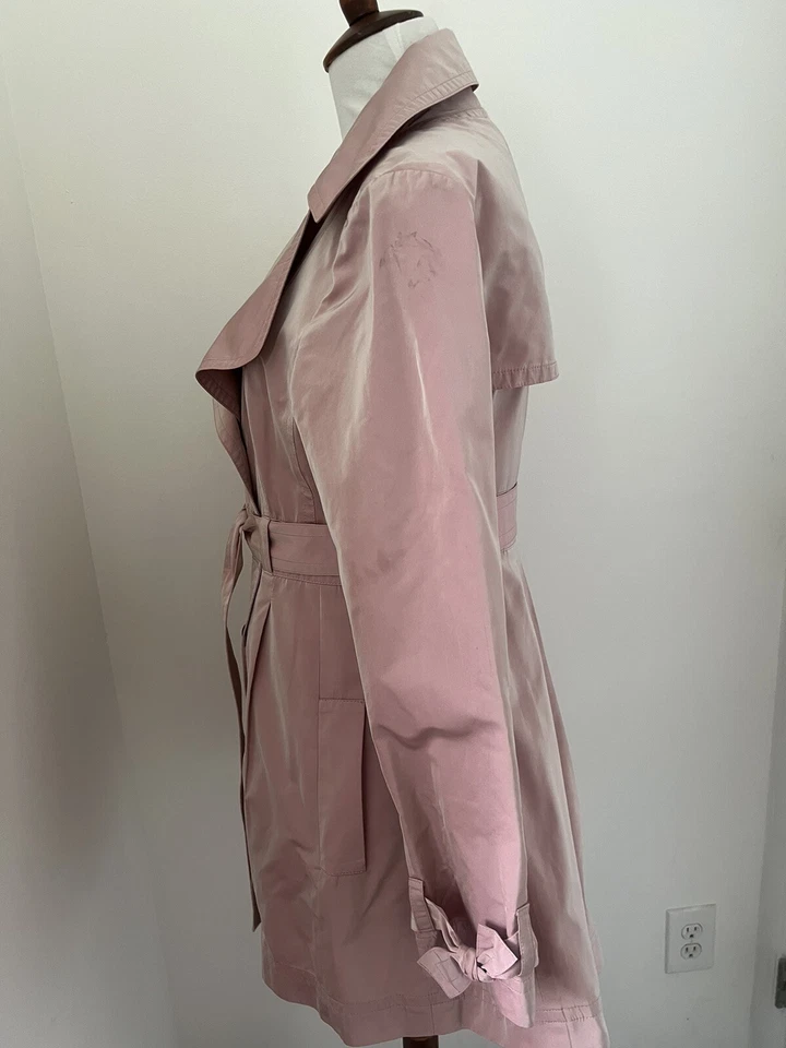 Carlisle Mauve Pink Double Breasted Belted Trench Coat Size 8 - Image 4 of 4