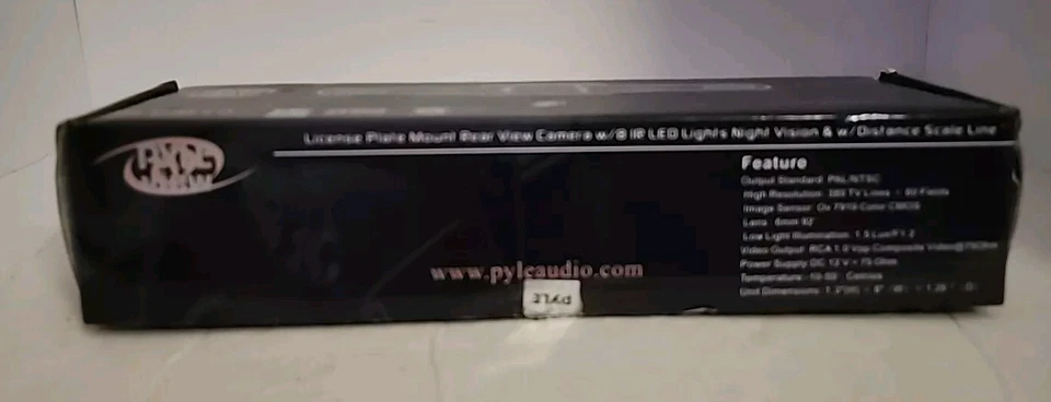 PYLE PLCM10 License Plate Mount Rear View Backup Cam.DistScale.NightVis.Black - Image 2 of 4