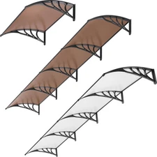 Window Awning Front Door Eaves Canopy Polycarbonate Roof Cover 40'' x 40''/160''