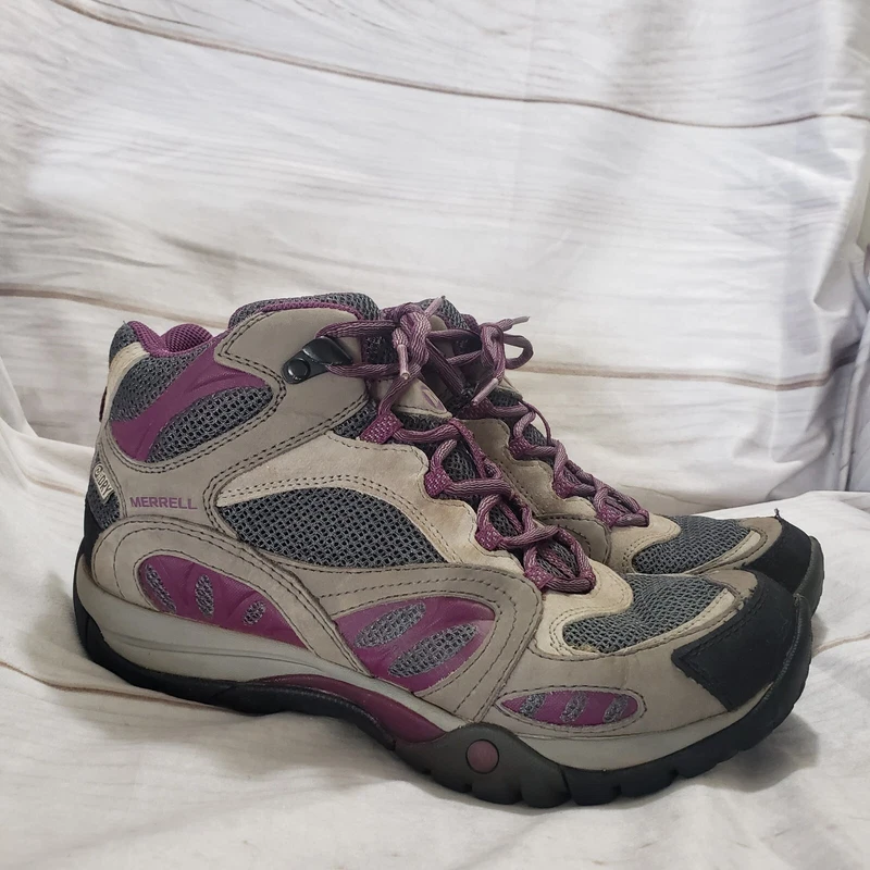 merrell castle rock purple waterproof lace up boots