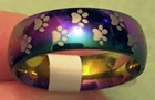 RAINBOW PAWPRINT RING - approx. size 6 - Steel - DOG CAT PAWS — photo 1