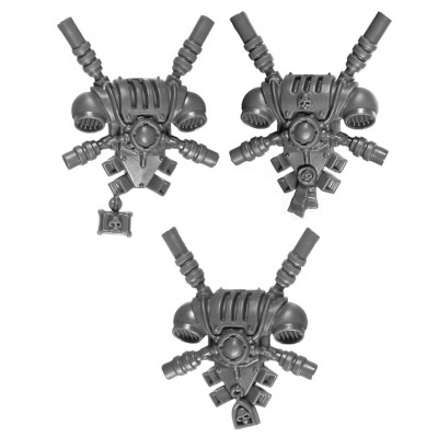 Lot De 3 Dos D'armure (back Pack) Pour Grey Knights Warhammer 40k - Bits Dégrappés