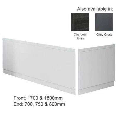 Modern Bathroom MDF Wooden Bath Adjustable Front/End Panel & Plinth Many Sizes