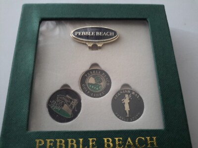 Pebble Beach Hat Clip & Ball Marker set, Pebble Beach,Spyglass Hill, Spanish Bay