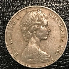 VERY NICE 1968 AUSTRALIA PLATYPUS 20 C OR TWENTY CENTS COIN-APR106