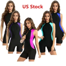 Women's Swimsuit Bathing Suit Zipper Swiming Surfing Suit Leotard Bodysuit