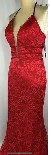 Betsy Adam Dress Maxi 4 Gown Mermaid Formal Evening Sleeveless Stretchy Red New - Picture 6 of 12