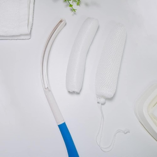 Detachable 15.35 Inch Shower Brush - Soft Silicone Handle for Effortless Use - Picture 7 of 9