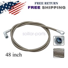 Turbo Oil Feed Line 48 Steel Braided -4an -4 An 90 Degree Line Made In The Usa Turbo Oil Feed Line 48 Steel Braided -4an -4 An 90 Degree Line Made In The Usa