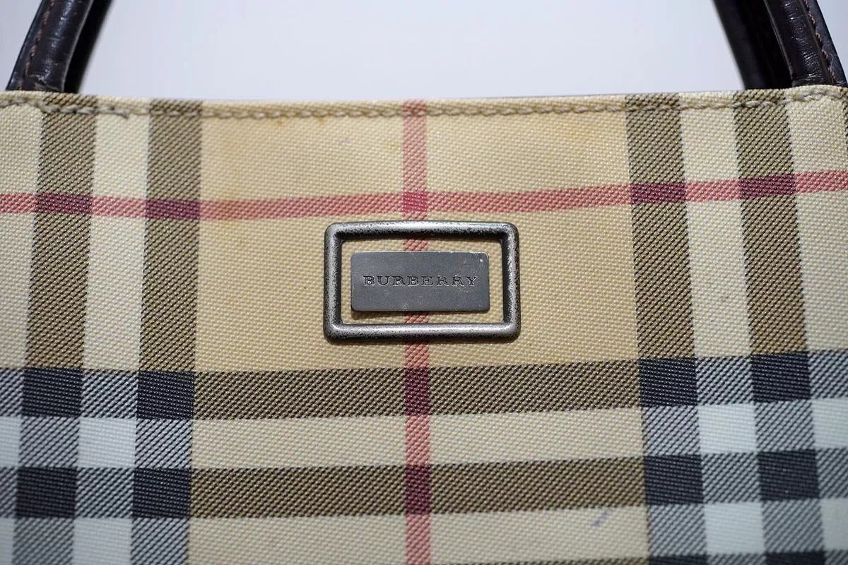 Vintage Burberry classic beige nova check fabric handbag with