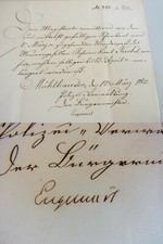 Letter M&uuml;hlhausen (Thuringia) 1862, signature Mayor Engelhardt, hiking passport