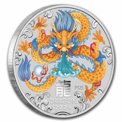Perth Mint Australia Lunar Series III Coloured Dragon 2024 1 oz