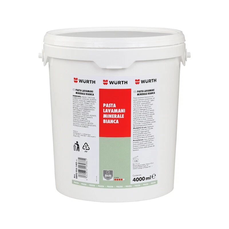 Pasta Lavamani Crema Minerale Consistente con Microgranuli 4L - WÜRTH 0893955142 - Immagine 4 di 4