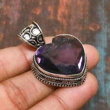 Beautiful Amethyst Gemstone Handmade 925 Solid Sterling Silver Jewelry Pendant