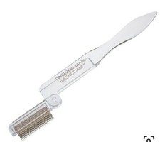 Image of Tweezerman Folding ilashcomb Eye Lash Comb Separator Clear Gold Platted FASTP&P