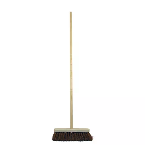 cleenol soft bristle wooden broom head & handle - 12in. (135504wh) image 1
