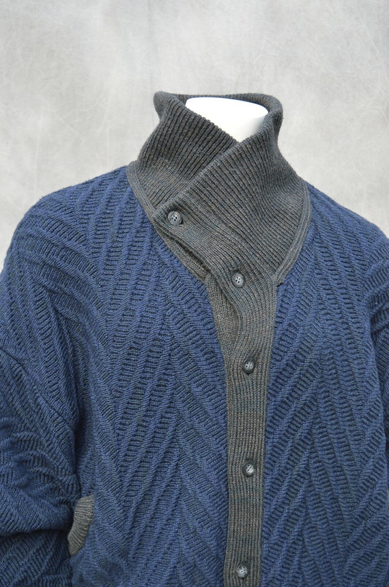 vintage 90's Issey Miyake men kitted bi color sweater