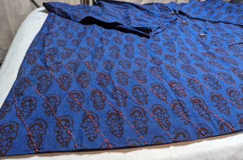 Marketplace Handwork of India 3W-4W Lagenlook Tunic Boho Cotton Blue Shirt - 第 8/9 張圖片
