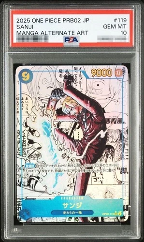 PSA 10 Sanji OP06-119 Manga Alt Art Comic Parallel ONE PIECE Card THE BEST vol.2