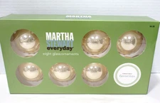 Martha Stewart Golden Luster Christmas Glass Ball Ornaments 2.63" Box of 8 VTG