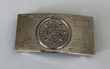 Vintage sterling silver belt buckle alpaca mexico aztec