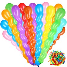 500 Pcs 40 Inches Latex Spiral Balloons - 9 Assorted Colors Party Decorations