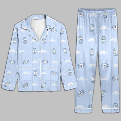 Stray Kids Bang Chan Pajama Set, Kpop Christmas Pajamas, SKZOO Wolf Chan Pajamas