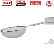 Strainer with Single Fine Mesh, 8-Inch Diameter, Medium, Stainless Steel, Tan...