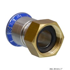 Geberit Mapress Edelstahl &Uuml;bergang mit &Uuml;berwurfmutter Messing, 22mm x 1 1/4"