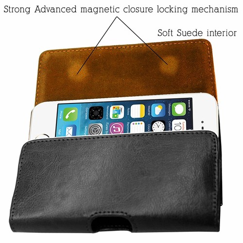 Designer PU Leather Belt Pouch with 2 Loop and Clip Case Strong Magnet Closer - Picture 6 of 14