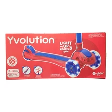 Yvolution Glider Air 3-Wheels Scooter, Ages 3-8, 110lbs Capacity, Red/Blue