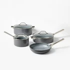 Figmint 7PC Aluminum Cookware Set 450 Degree F Dark Nonstick Ceramic Coated