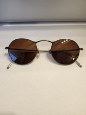 Vintage Oliver Peoples M4 MBK 47 Antique Silver Frame/Brown Lens Sunglasses