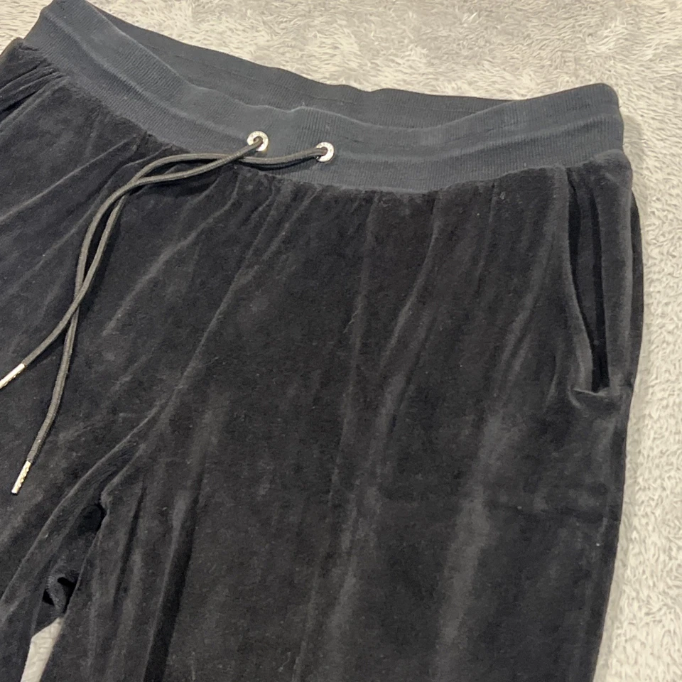 Pantalones deportivos bebe jogger de vellón para mujer 1X pantalones negros con cordón con logotipo Y2K Foto 3 de 4