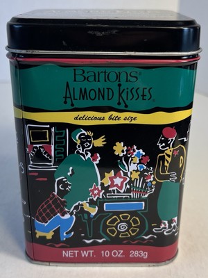 Lot of 2 Barton's Almond Kisses Tin 16 oz Empty
