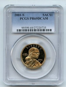 2001 S $1 Sacagawea Dollar PCGS PR69DCAM