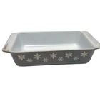 Vintage Pyrex 575-B Black Snowflake 2 Qt Loaf Pan Baking Dish USA