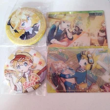 Kagamine Len Vocaloid Badge & Card Set Near Mint