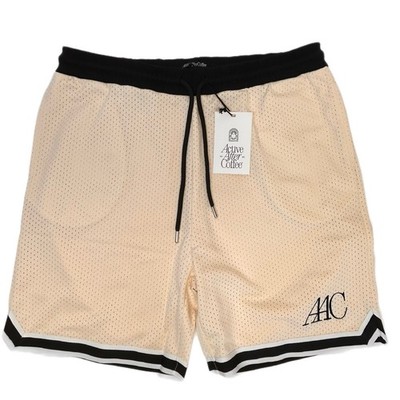 Active After Coffee NEW Mens L Connection Shorts Mesh White Sand Street wear