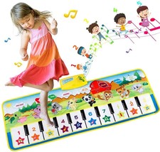 80x30cm Kids Music Piano Mat keyboard Dance Mat Toddler Floor Baby with 8 Animal