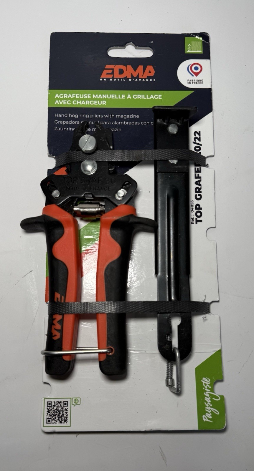 Edma Top Grafer 20/22 Hand Hog Ring Pliers 50 Staple Magazine 2 Built-In Cutters