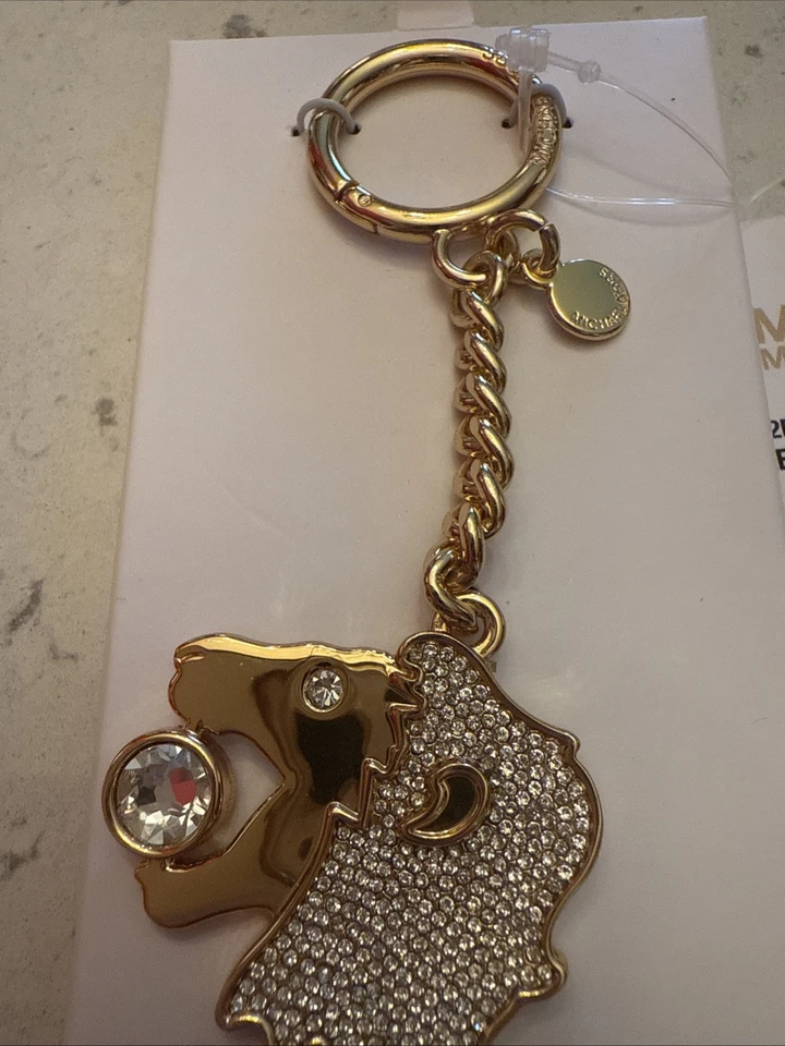 MICHAEL KORS ORO CRISTAL LEO ZODIACO LLAVERO/BOLSO ENCANTO, NUEVO EN CAJA Foto 2 de 4
