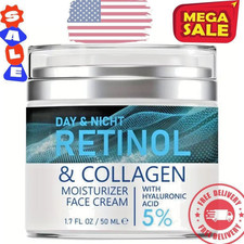Day And Night Retinol Collagen Moisturizer Face Cream W Hyaluronic Acid 1.7oz