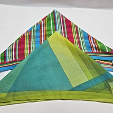 2 Kathie Lee Neck Scarf Hair Head Wrap Bandana Italy 20"x20" Colorful Vintage