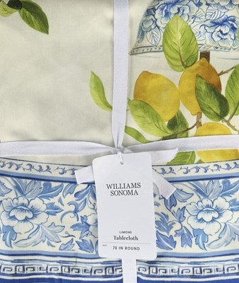 Williams-Sonoma Limone Tablecloth 70  Round